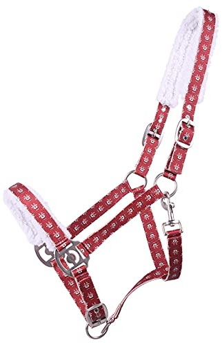 NETPROSHOP Halfter Weihnachten Rudolph rot mit Kunstwolle gefüttert Gr. Shetty-Full, Groesse:Cob, Farbe:Rot