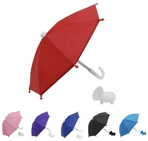 VKSG Umbrella for Phone, Phone Umbrella Suction Cup Stand, Outdoor Anti-Glare Mini Umbrella，Car Bike Navigation Cell Phone Sunshade Holder (red)