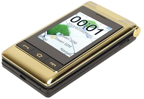 Bewinner 3G Entsperrtes Senioren-Flip-Handy, Großes Tasten-Dual-SIM-Senioren-Handy, Doppelseitiger 3,0-Zoll-Großbildschirm, 5900-mAh-Akku, Flip-Handy für ältere Menschen und Kinder(Gold)