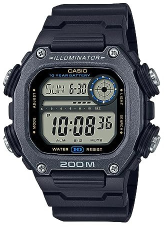 Casio Herren Digital Quarz Uhr mit Harz Armband DW-291HX-1AV