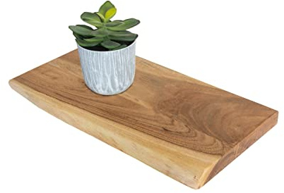 SAM Wandregal Amanda 50x20 cm, Akazie Natur lackiert, Baumkante | Akazienholz naturfarben & massiv, Holzregal/Steckboard, Regal