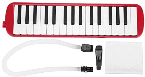 Melódica de 32 Teclas ABS IRIN Melodica Adecuada para Bolsa de Práctica para Principiantes Teclado de Instrumento Musical de Viento Armónica Negro (Rojo)