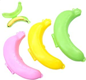 inheming 3 Stück Bananentresor Bananenbox Bananen Aufbewahrungsbox, Bananenschutzbox, Bananendose,Banane Dose Behälter, Kunststoff
