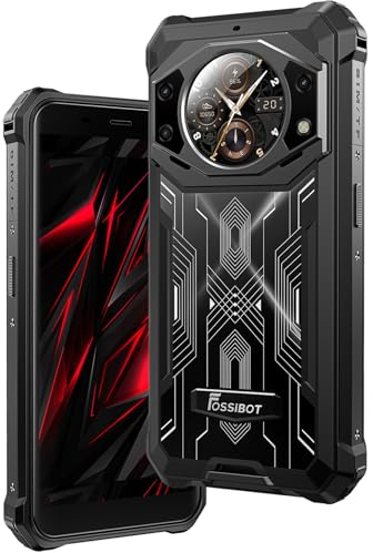 FOSSiBOT 10600mAh Batería Smartphone Resistente F101 Pro, Helio P60 15GB 128GB, Funcional Pantalla Trasera, Cámara 24MP, Teléfono Móvil Antigolpes IP68, Android 13, 5.45'' HD +, Dual SIM, GPS Negro