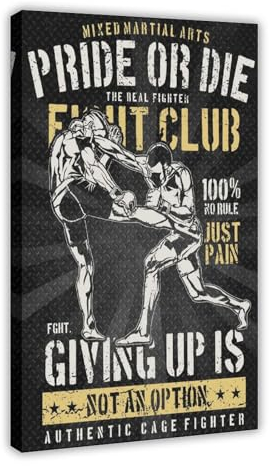 OWNPET Fight Club MMA Retro Leinwand Poster Wandkunst Dekor Druck Bild Gemälde für Wohnzimmer Schlafzimmer Dekoration Rahmenstil 40 x 60 cm
