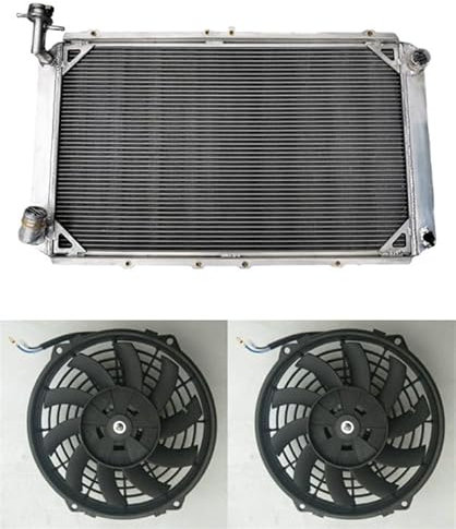 ZUCIVI Radiador y ventilador de aluminio para 1987-1997 Nis-san Patrol GQ Y60 2.8L/4.2L Diesel TD42 & 3.0L Gasolina MT