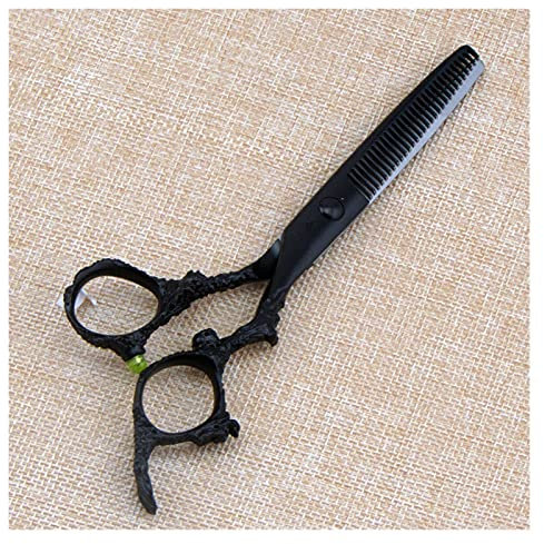 RWRAPS 6 Zoll Schwarze Drachenschere, Friseurschere Rasiermesser, Friseurschere, Friseurschere, Kinder (Farbe: Schneideschere) (Effilierschere)