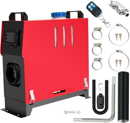 PRIJESSE 12V Dieselheizung, 8KW Diesel Standheizung,Air Standheizung mit LCD-Monitor & Fernbedienung,Diesel Lufterhitzer für Wohnmobil Auto KFZ PKW LKW Wohnwagen Boot Yacht (Rot)