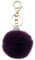 Xsclpomddy Pom Pom Schlüsselbund künstliche weiche Kaninchenhaar Taschenanhänger Ball Silber. Wasserkristall.Schlüsselanhänger für Handtasche Auto Anhänger Dekoration,dark purple