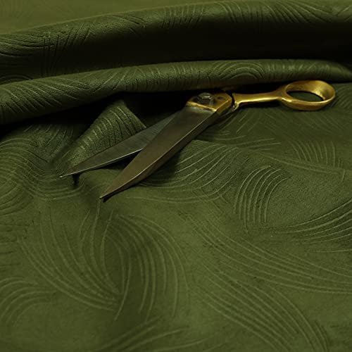 Redbrick Mill Fabrics Schwer entflammbarer Moleskin-Strukturstoff, stumpfer Samt, Krallenmuster, Vorhang, Möbel, Polsterstoff, Grün (Meterware)