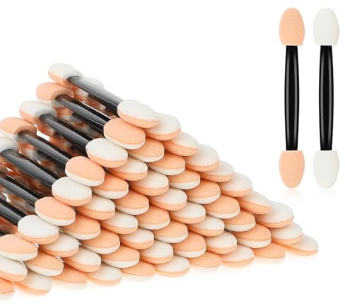 120pcs Disposable Eyeshadow Applicator 2.5inch Eye Shadow Applicator Sponge Tip,Dual Sides Eye Shadow Brushes,Eye Make Up Applicators