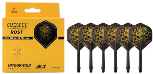 CUESOUL ROST AK5 Integrierte Dartwelle und Flüge mit modernem Musterdesign und Differenzgröße,Set von 6 pcs