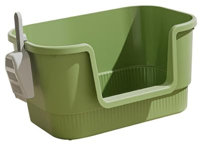 Baoblaze Lettiera Aperta per Gatti, Toilette per Gatti, Extra Large, con Lati Alti, lettiera per Gatti, Toilette per Gatti, sabbiera per Tutti i Tipi di, Verde