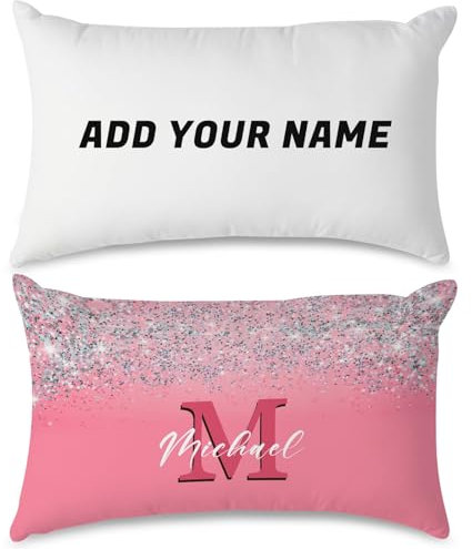 Guerity Customized Pillows with Name 12 x 20 Inches, Custom Throw Pillow Cover with Initial Name, Personalised Pillow Cushion Cover for Sofa Bed Couch Chair or Dorm, Gift for Mom (Name B)