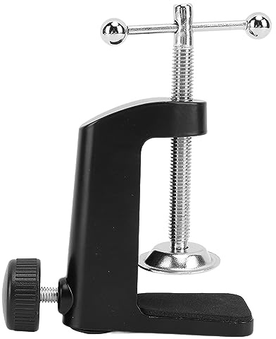 Tisch C Klemme Aluminium Schwarz, 61mm Schreibtisch Tischhalterungsklemme mit Einstellbarer Halterung für Bürolampen, Mikrofonständer, Studios