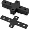 10 Pcs Cross Shaped Metal Flat Plates, 6 Holes Flat Connectors for 2020 Aluminum Extrusion Profile Connecting Plates, Black Flat Straight Repair Joining Fixing Mending Support Plates, 4 x 1-7/8”