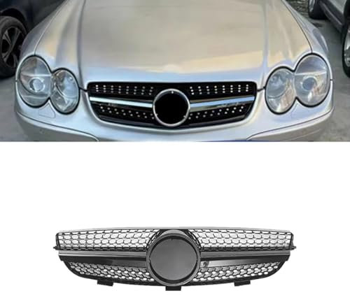 Lmmdhi Frontstoßstangengrill für Mercedes Benz CLK W209 2003-2009,Nierengrill für Frontkühler,Ersatz-Facelift-Grill,ABS