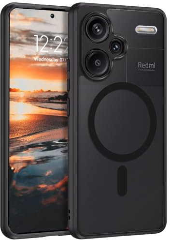 VENINGO Cover Magnetica per Xiaomi Redmi Note 13 Pro Plus 5G Custodia compatibile con MagSafe Cover Traslucida Opaca Sottile Antiurto Protettiva Custodia Nero