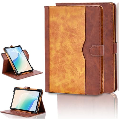 hülle Kompatibel für Oukitel Ot5 12-Zoll Tablet Hülle Case Schutzhülle 360-Grad-Drehung Multi-Viewing Angels PU Leder Stand Folio Cover Braun