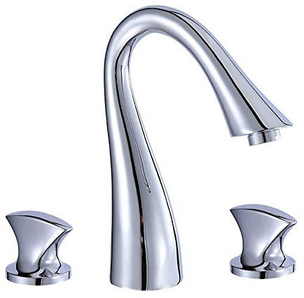 Grifo de cocina Moderno Nuevo Grifo de bañera Retro Grifo de baño de latón de 3 orificios Grifo mezclador de fregadero Grifo para comodidad de baño, Grifo de lavabo Altura 12 cm Grifo de recipiente