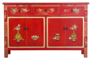Fine Asianliving Buffet Chinois Commode Chinois Bahut Chinois Amoire Chinoise Meubles Chinois Style Rangement Chinois Mobilier Oriental Asiatique Mandarin Pekin 140 x 90 x 34