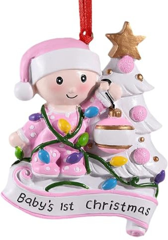 Décorations de Noël pour 1er bébé, décorations d'arbre de Noël en résine,Pendentif d'hiver avec élément de Noël | Petit Ornement, Souvenir de Noël pour la décoration de la Maison de Vacances