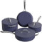 Ciarra Beyond Topfset Pfannenset Induktion 4-teiliges,Keramik Antihaftbeschichtung Bratpfanne 26cm,Schmorpfanne 28cm,Milchtopf 20cm,Suppentopf 24cm,Topf und Pfannen Set,Blau
