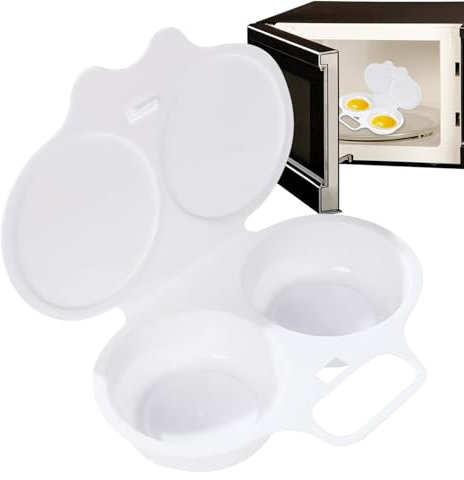 Microwave Egg Poacher - Reusable Poached Egg Maker Microwave Egg Cooker - 2 Cups Microwave Egg Poacher - Egg Poacher Cups - Food Grade PP Egg Boiler, Microwave Egg Boiler Poacher, Home Kitchen Gadgets