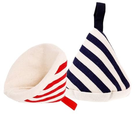 FONDOTIN 2pcs Anti-scald Cooking Pot Lid Sleeves Heat Resistant Handle Covers for Safe Handling of Hot Cookware Stylish Design and Stripes Convenient and Protective Kitchen Gadget