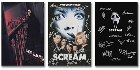 A Set Of 3 Scream Poster Movie Classic Horror Film Vintage Poster Für Zimmer, Ästhetische Leinwand-Wandkunst, Schlafzimmer-Dekor Poster 12x18inch(30x45cm)-3pcs