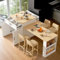 Mesa de Cocina Extensible Isla con Ruedas | 2 Cajones + 2 Compartimentos | Almacenamiento Lateral | Color Blanco | 133-202x70x93,5cm