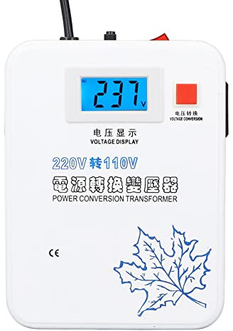 Converter de Voltaje de CA, Transformador Conversión Voltaje 2000 W -Fase 220V a 110 V (Enchufe de la UE)