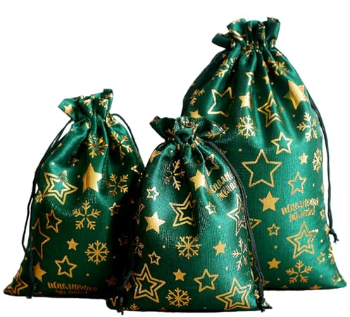 HERZWILD 20 * 30cm säckchen 12pcs Kleine Beutel mit Kordelzug baumwollsäckchen geschenksäckchen Jutebeutel für Weihnachten (A-20 * 30cm)