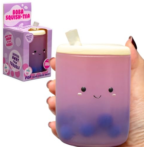 Boxer Gifts Boba Tea Squishy Stress Toy for Adults – Cute Squishies for Anxiety Relief, Funny Desk Fidget Ball, Novelty Stocking Filler