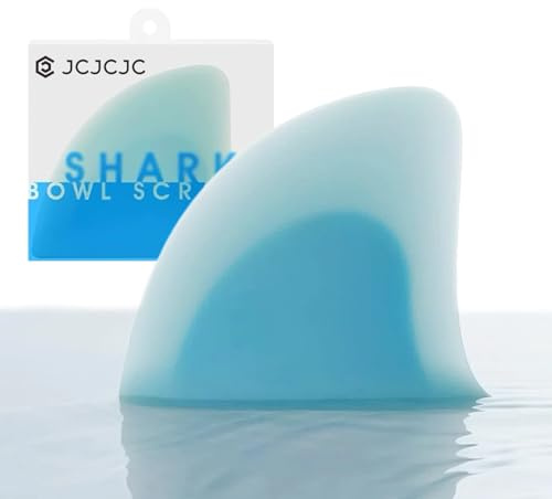 JCJCJC Silicone Shark Fin Bowl Scraper & Spatula, Design Award-winning Dough Scraper with Ergonomic Nonslip Handle and Curved Edge, Multifunction Tool for Baking, Cooking and Cleaning, 4.7*0.8*3.9in