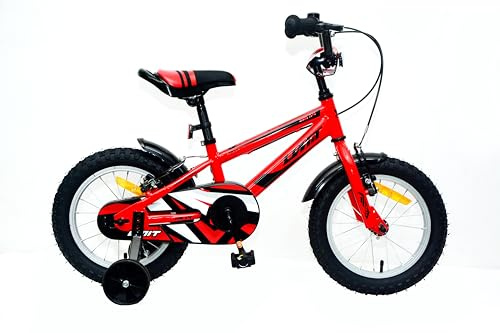 DEPORBIKES ️ Kinderfahrrad 12 und 14 Zoll | Kinderfahrrad für Kinder von 3-5 Jahren + V-Break-Bremsen + Stützräder | Bequemes und sicheres Fahrrad ideal für Kinder (Rot, 35,6 cm (14 Zoll)