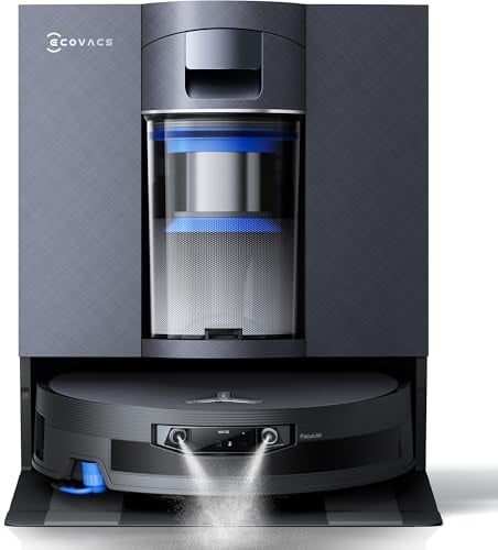 ECOVACS X12 OMNICYCLONE Saugroboter mit Wischfunktion, 22.000 Pa Saugkraft | FocusJet-System zur Fleckenvorlösung, OZMO ROLLER 3.0, ausfahrbare Mopprolle, PureCyclone Auto-Entleerung, Silberschwarz
