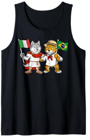 Bandiera Italia Brasile Radici Italiane eredità Brasiliana Canotta
