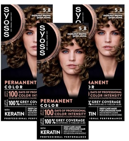 Syoss Haarfarbe, 5-8 Haselnuss, 3er Pack (3 x 115 ml)