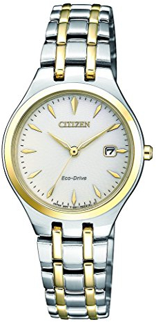 CITIZEN Damen Analog Solar Uhr mit Edelstahl Armband EW2484-82B