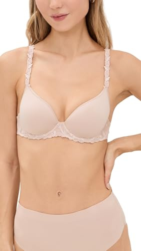 Simone Perele womens131316Andora 3D Plunge Breathable Fit T-Shirt Bra with 3-in-1 Convertibility in Classic/Racerback/Halter Styles T-Shirt Bra - Beige - 38D