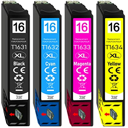Druckerparadies 4er-Set kompatibel für Epson 16XL Druckerpatronen Workforce WF-2010, WF-2110, WF-2110W, WF-2510, WF-2520, WF-2530, WF-2540, WF-2630, WF-2650, WF-2660, WF-2750, WF-2760