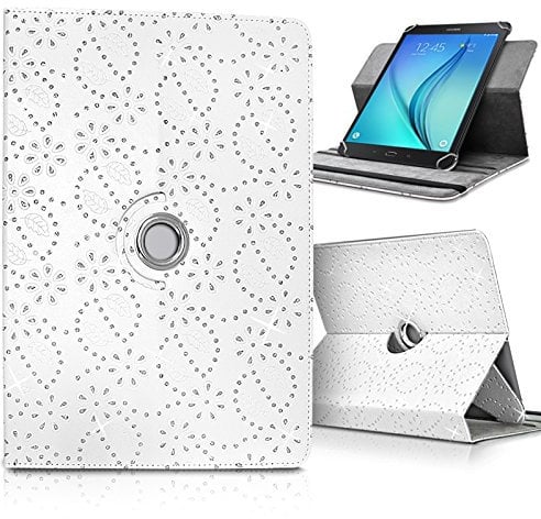 Karylax Seluxion Universal Protective Case and Stand L 27.5 cm x 19 cm, Colour for 10.1-Inch Touch Screen Tablet Samsung Archos Logicom Acer Polaroid Asus Diamants Blanc Acer Iconia One 10 B3-A20 10