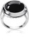 Materia Damen Ring Onyx Edelstein 925 Silber schwarz rund rhodiniert in Schmuckbox SR-153-51