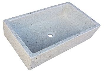 Terrazos Cantalejo Pila, Pilón, Fregadero o Lavadero de Piedra de 91x53x22 cm. (Blanco)