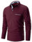 STTLZMC Mens Long Sleeve Polo Shirts Plaid Collar Basic Casual T-Shirt #11 Wine Red M