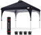 ABCCANOPY 2.5x2.5M Pavillon wasserdicht Pop-Up Gartenpavillon Festival Sonnenschutz Outdoor Baldachin Super Compact Canopy mit Rolltragetasche Bonus 4X Gewicht Taschen, 4X Seile 4X Pfähle,Schwarz