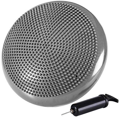 Kabalo Grey Stability Disc Wobble Cushion Balance Pad Fitness Accessory with Free Pump Included!