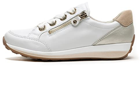 ARA Damen Osaka Sneaker, Weiss,Weissgold/Camel, 37.5