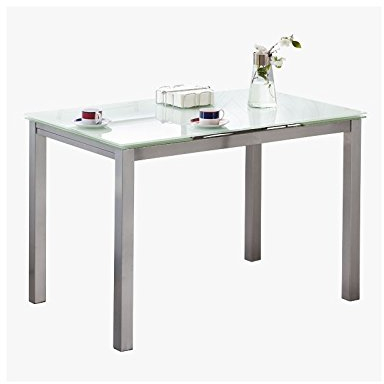 MerkaHome - Mesa Cocina Extensible DE Cristal 110X70 CM Estocolmo